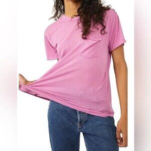 NWT Free People Vella Tee Women's Size XS Pink Plum Knit Soft Cotton Relaxed Fit